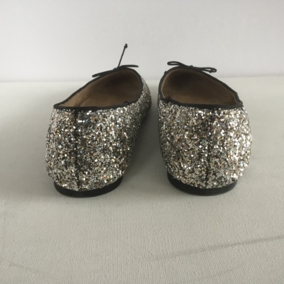 Old Navy Silver Glitter Bow-Tie Ballet Flat Shoes for Women 10 - Picture 4 of 6